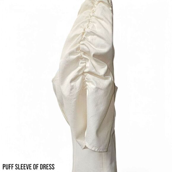 FREE PEOPLE Cheyenne Daytime Denim Ivory Mini Dress Size Large - Picture 6 of 16